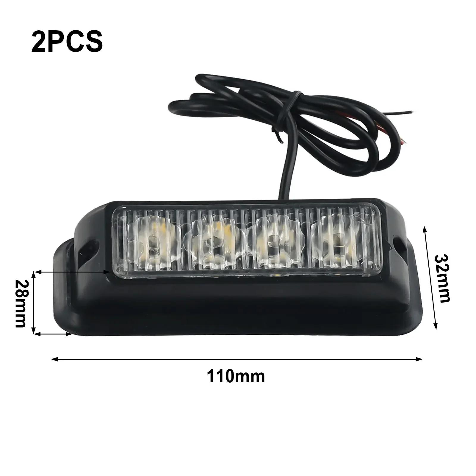 Светодиодный мигающий фонарь для автомобиля Будьте заметны в любой ситуации 2 x 12 24 В 4 светодиода Оранжевый Янтарный Свет Лампа Восстановление Мигающий Аварийный Стробоскоп Решетка China Mainland