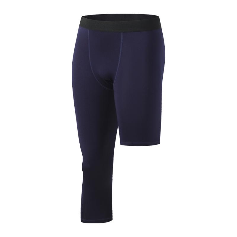 Men's Quick-Dry Compression Basketball Tights, Single-Leg, Seven-Point, Base Layer, Fitness Training Pants