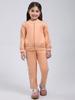 Girls Regular Fit Printed Tracksuit