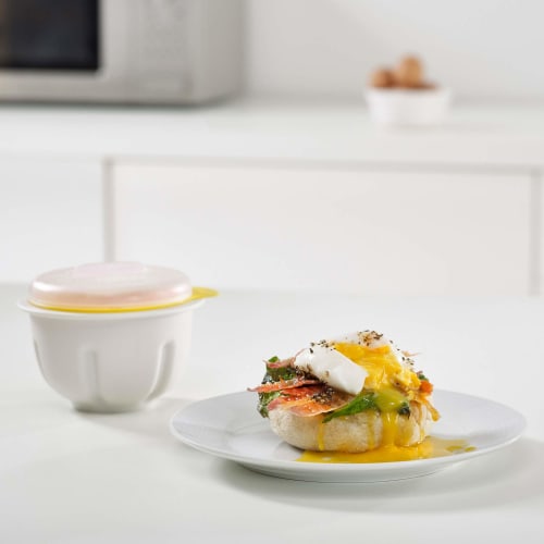 Joseph Joseph Microwave Poached Egg Cooker, M-Cuisine (White/Yellow) 20123