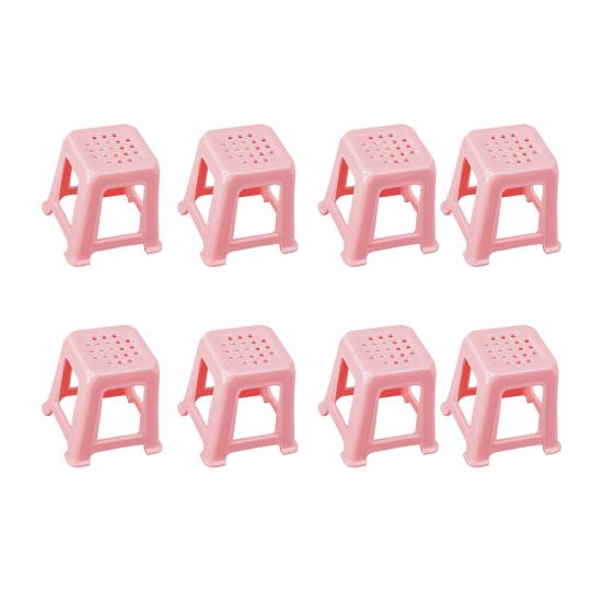 

8 шт./компл. миниатюрный табурет, прочный пластиковый мини-холст, держатель для картин, крошечный 4-ногий стул, модель игрушки, сделай сам, 1/12, аксессуары для украшения кукольного домика розовый