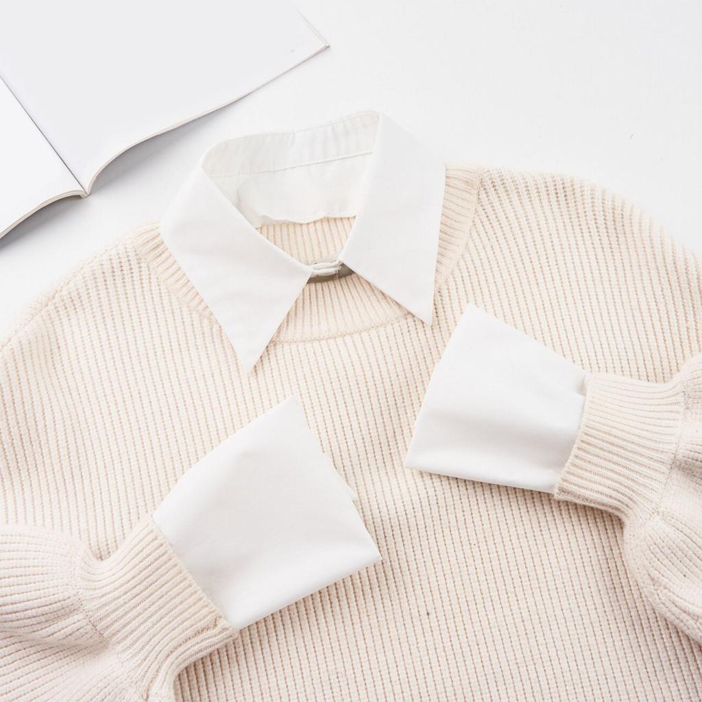 Versatile Wristband Polyester Decorative Sleeve Solid Color for Dresses and Suits Ornament Garment Accessories