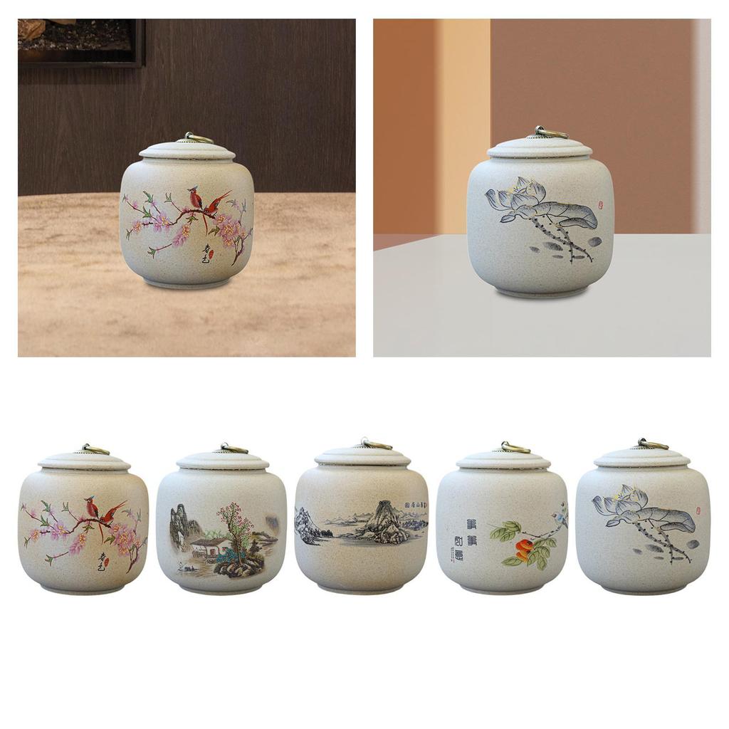 Ceramic Tea Container 800ml Porcelain Tea Canister Traditional Loose Tea Tin