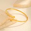 Stainless Steel Water Drop Open Bangle Bracelet for Women Minimalist Gold Color Dainty Wrist Cuff Bracelet Fashion Jewelry Gift