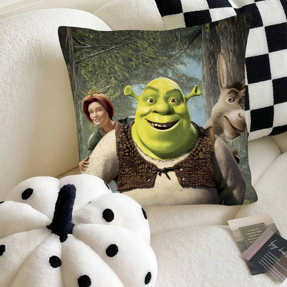 

Fantasy Movie Funny SShrek Pillow Case Fashion Square Pillowcase Bedroom Sofa Room Ins Decoration Leisure 40x40 cm