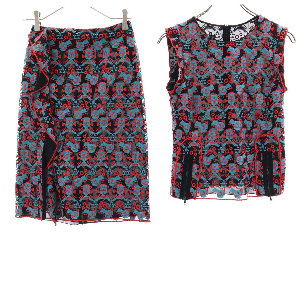 

Emporio Armani Overall handle No sleeve Sheer blouse Setup 38 black Women Used