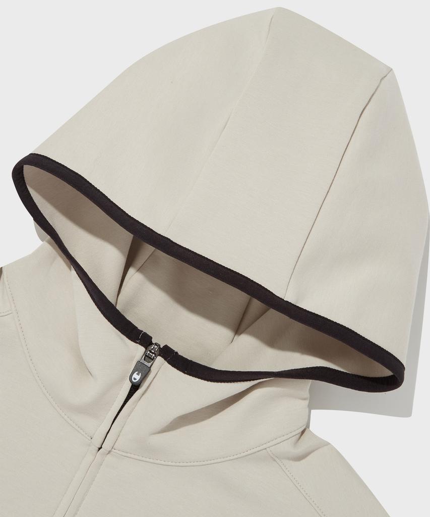 Champion Stretch Interlock Hooded Zip-Up Normal Beige