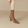 Spring Autumn Vintage Slimming Women Sock Boots Ladies Concise High Heel Short Botas Zapatos De Mujer
