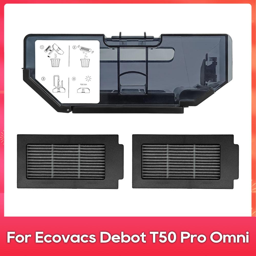 Fit For ( Ecovacs Debot T50 Pro Omni ) Robot Vacuum Cleaner Dust Box Dustbin Dust Collector Hepa Filter Accessories Spare Part