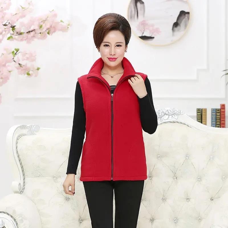 Polar Fleece Coat for Women's Vest Autumn Sleeveless Vests for Women Jacket Fashion Zipper Casual Waistcoat Female