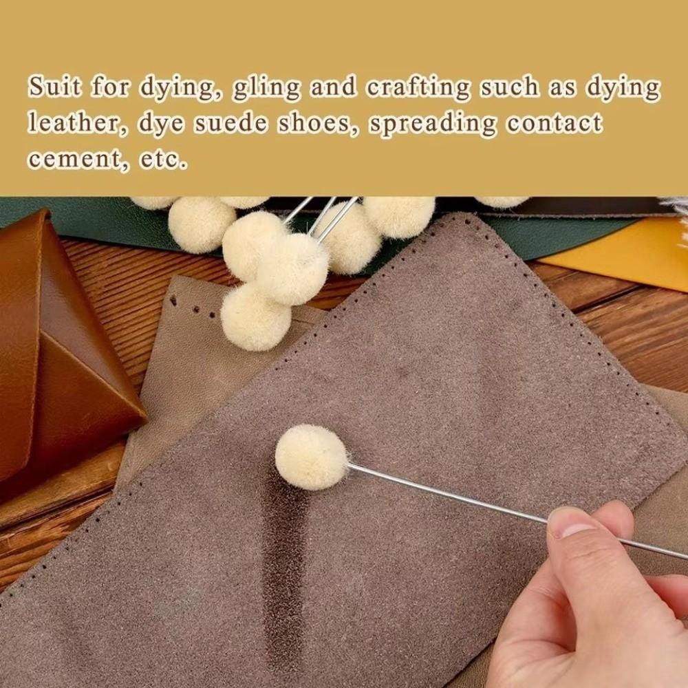 Metal Handle Leather Wool Balls Brush Dyeing Sponge Painting Brush  Painting Applications