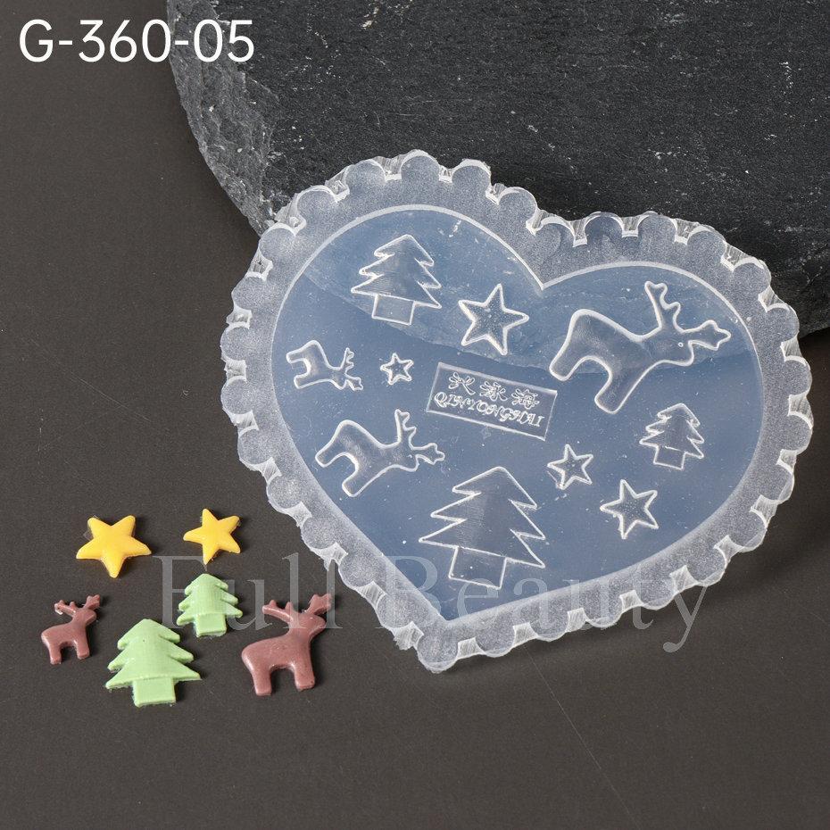 Nail Art Silicone Mold, Mushroom Tulip Peach Blossom Flower Leaf Mango Three-Dimensional Engraving Mold