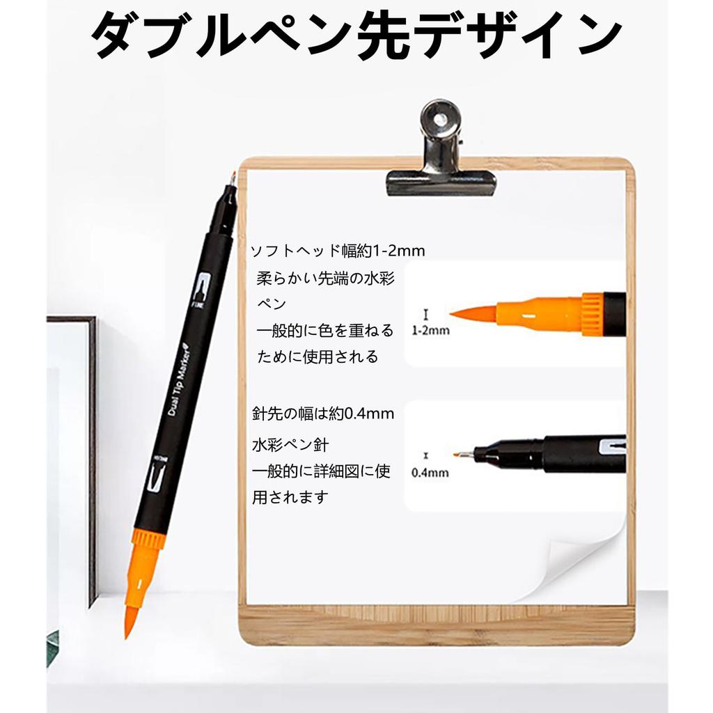 Color Watercolor 24 Color Marker For Both For Painting Coloring Gift Pen, Double-headed Pen, Set, Water-based Pen, Pen, Bold/Fine Points, Handmade,