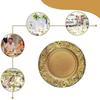 Sottopiatto Dorato in Plastica Piatto da Servizio Decorativo Vassoio da Servizio per Cena di Festa Organizzatore da Tavola per Banchetto di Matrimonio e Natale