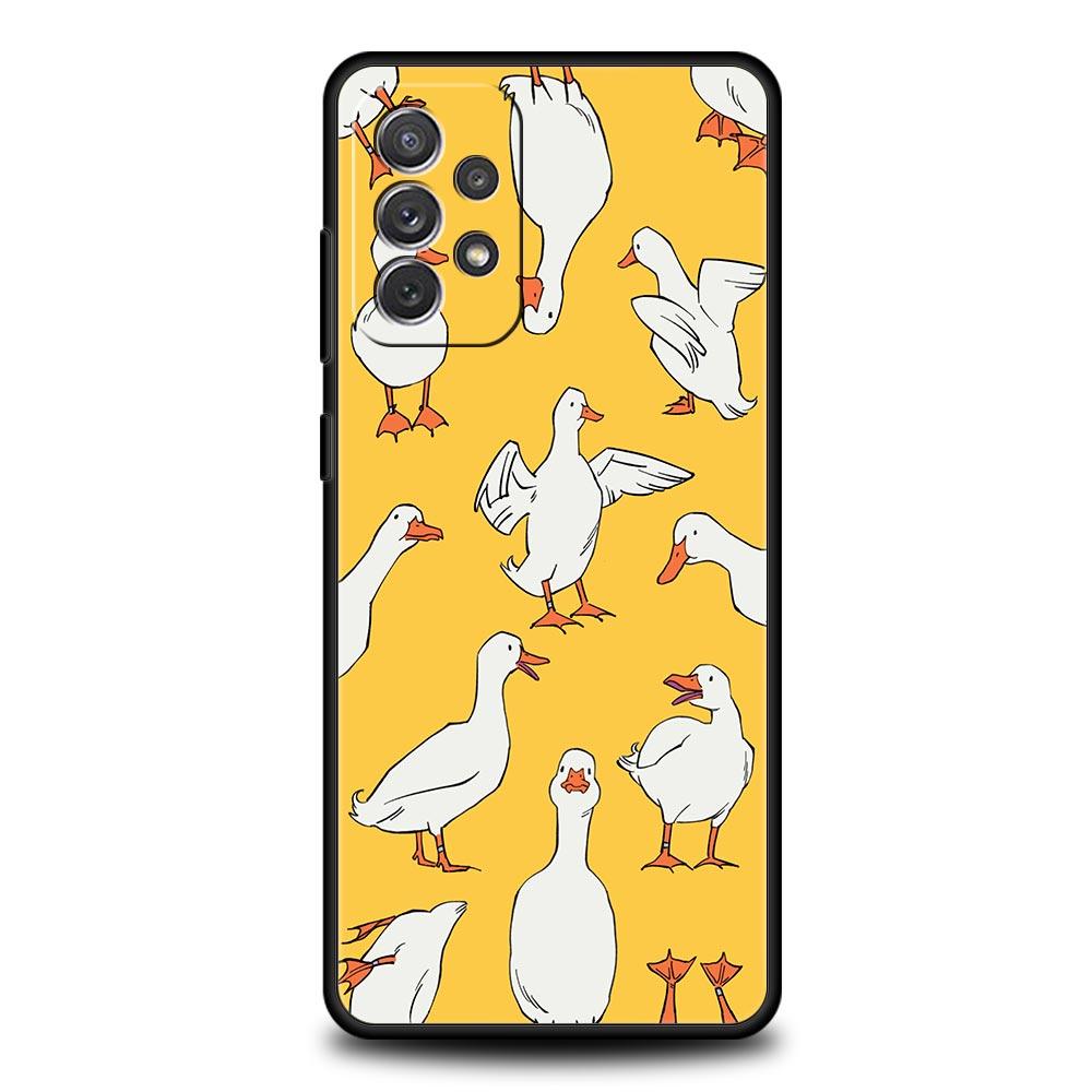 Cartoon Duck Goose Game Case for Samsung A51 A71 A21S A12 A11 A15 A25 A31 A41 A52 A32 A23 A33 A53 A73 A03S A05S A13 5G A72 Cover