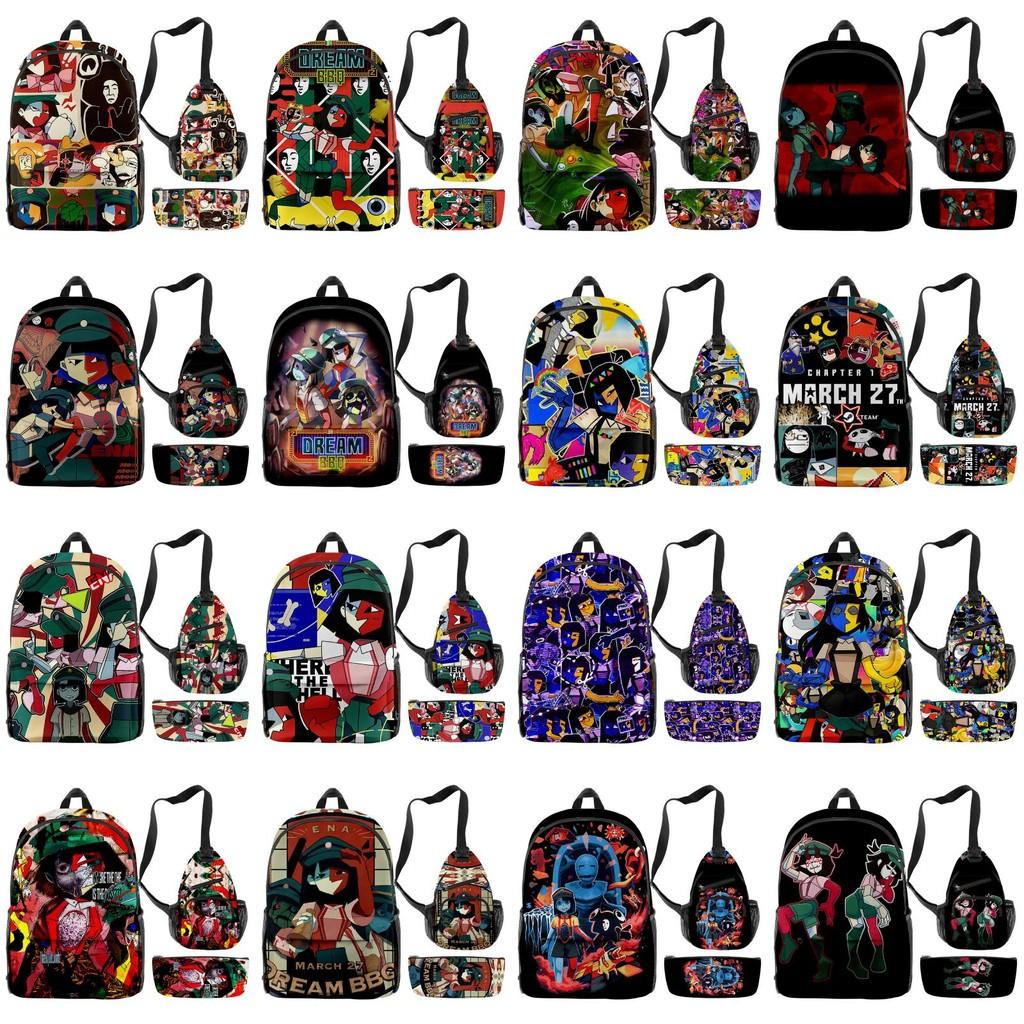 Dream Ena Bbq Children School Bag Set Pencil Case Durable Material Student Young