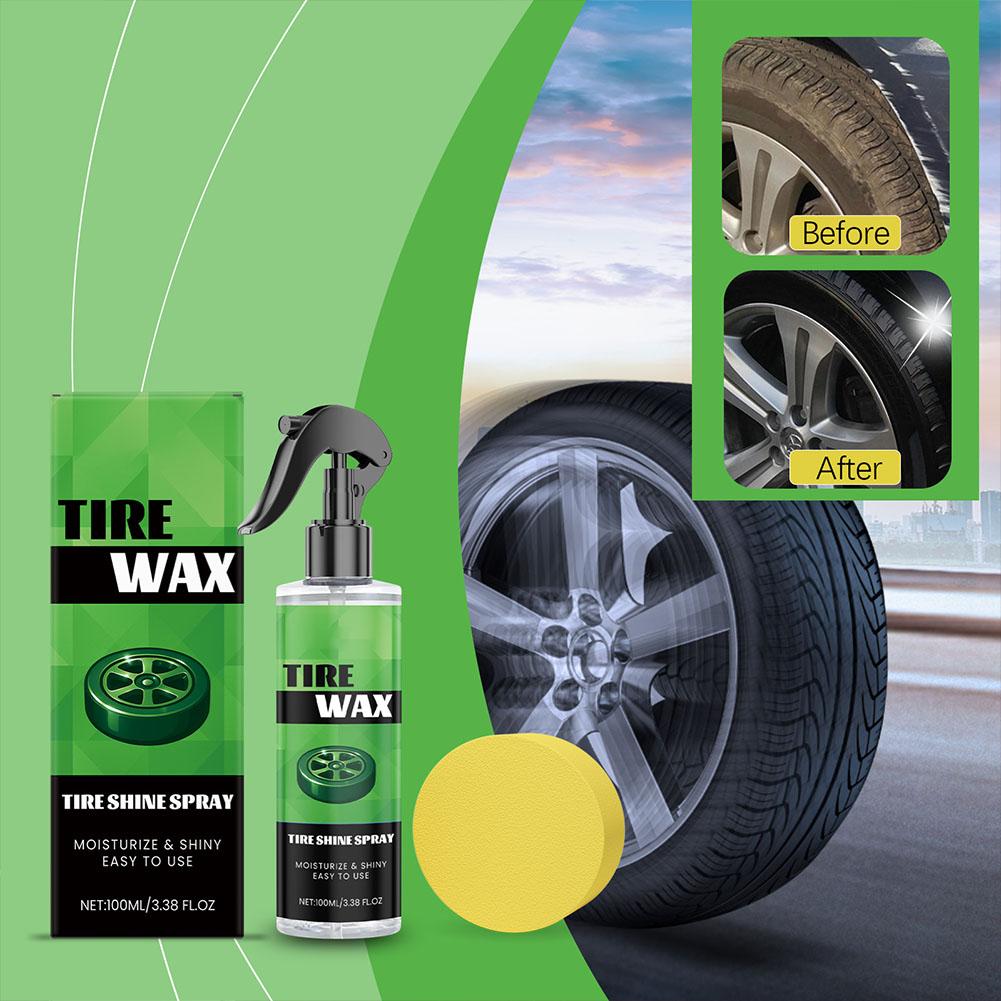 100ml Tire Shine Spray Tyre Gloss Coating Plastic Rubber Wheel Restorer Agent Spray Polishing Brightener Auto Car Detailing