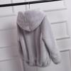 Casaco de Inverno Feminino Coreano Curto Feminino Quente Solto de Pelúcia com Capuz Espesso Casaco Sobretudo Pele Artificial
