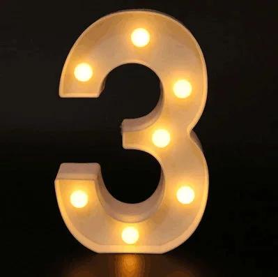 Decorative Letters Alphabet Letter LED Lights Luminous Number Lamp Decoration Battery Night Light Party Baby Bedroom Decoration