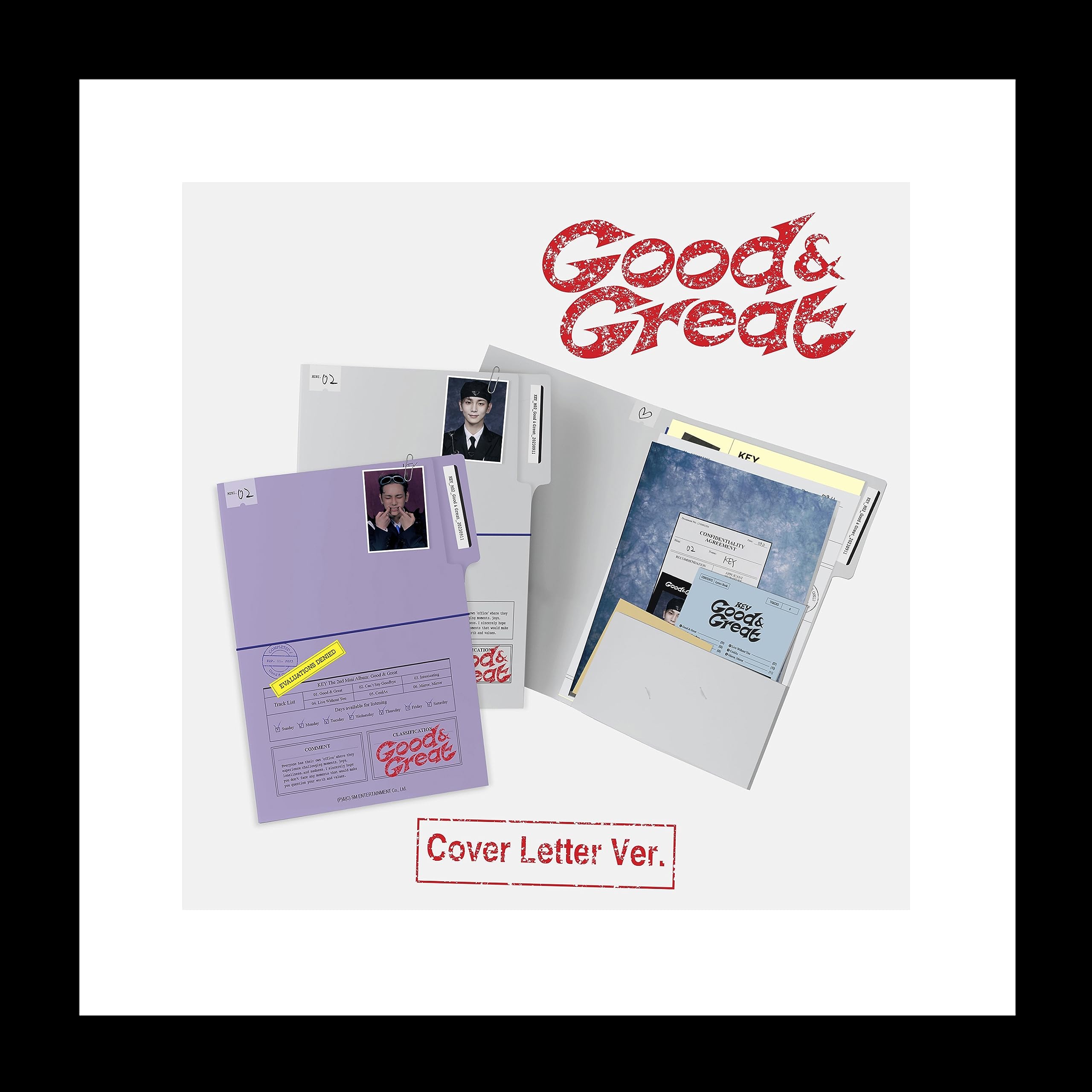 

SHINee KEY Good Great 2nd Mini Album Cover Letter Dynamic Version Lyrics ID Folded Poster on Sealed & CD+52p PhotoBook+3ea Document+16p Book+1p