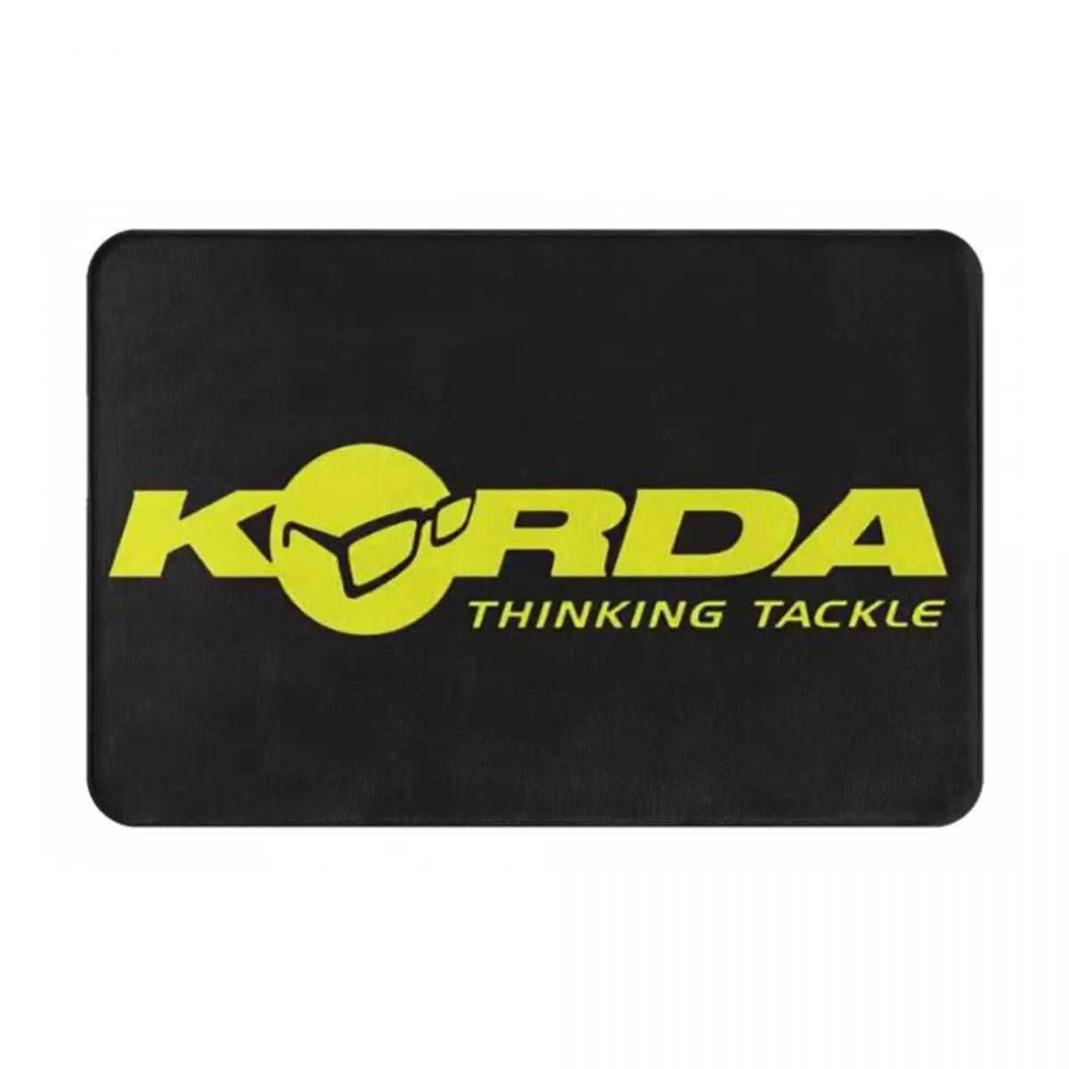 Korda Visserij Logo Vis Karper Visser Cadeau Antislip Deurmat Vloermat Tapijt Kleed voor Keuken Entree Badkamer Voetmat Matten 40x60 cm