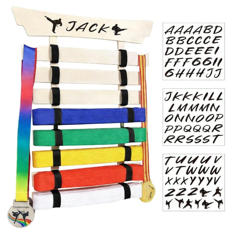 

Karate Belt Organizers Rack Craft of Solid Wooden Multiple Tiers Displays 8 Belts for Martial Arts Enthusiasts 1