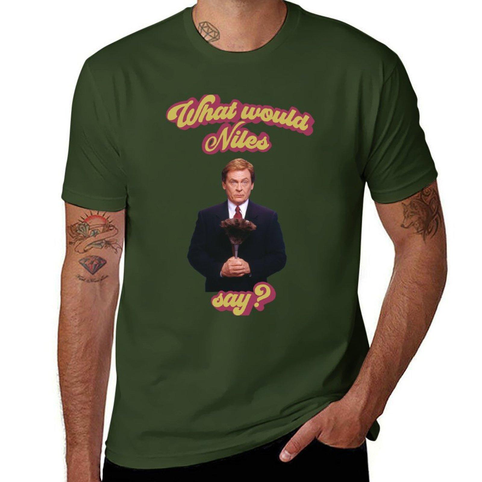 

what would niles say Tshirt heavyweights hippie clothes big and tall t shirts for men 4XL