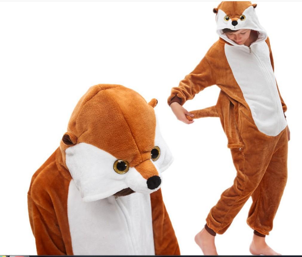 Herbst und Winter Animation Sakuragi Blütenweg Cartoon Tier Einteiler Pyjama Flanell Afrikanisches Mangusten Herren und Damen Langarm Loungewear