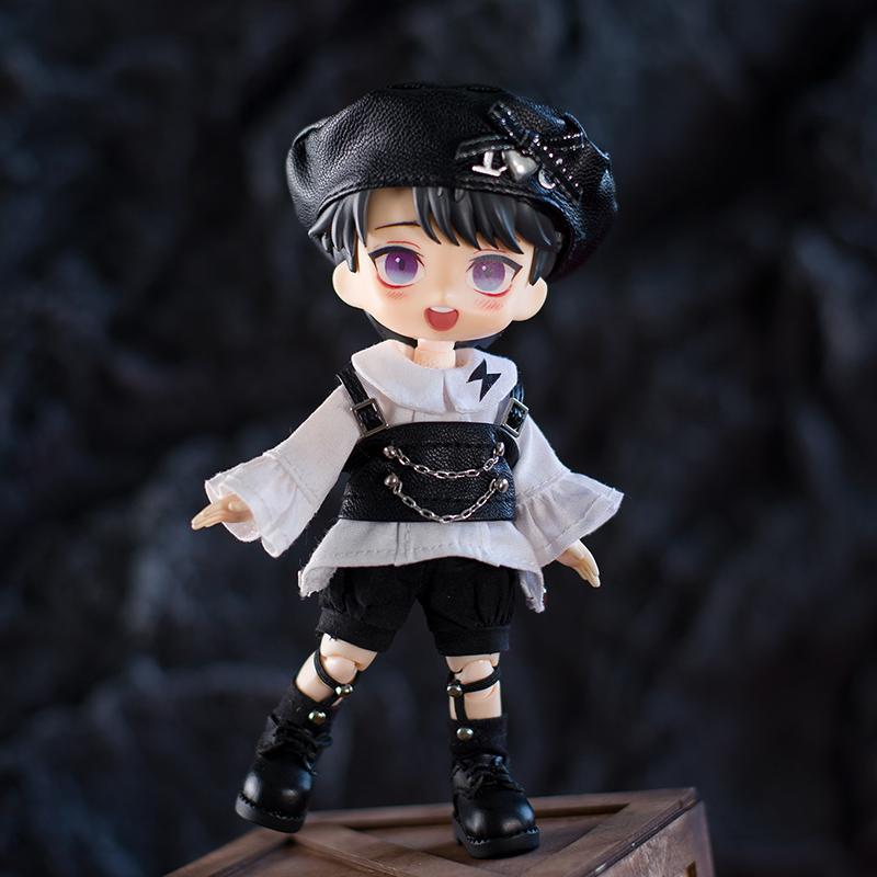 Ob11 Clothes Sweet Cool Black White Suit Hat Shirt Socks for GSC, Obitsu11, Molly, P9, 1/12bjd Doll Accessories Boy Girl Toy