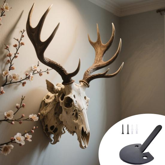 Whitetail Deer Skull Mount Hanger Strong Load-bearing Invisible Design Quick Installation Wall-Mounted