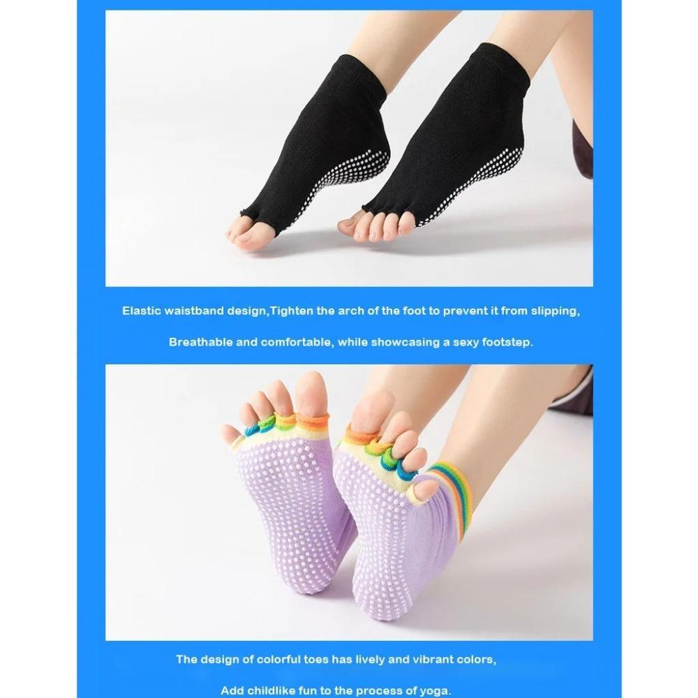 Short Women Yoga Socks Ankle Split Toe Tube Socks Comfortable Grips Pilates Socks  Sports