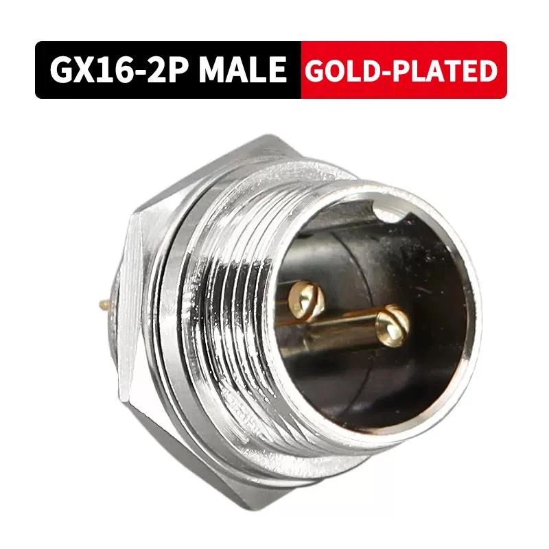 

GX16 Gold Plated Butt TYPE Wire Connector 2/3/4/5/6/7/8/9/10 Pin soldering Male&Female Socket Plug Aviation Fixed Connectors 5 sets