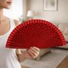 Portable Dots Pattern Flamenco Spanish Folding Fan Vintage Wood Handle Hand Fan Colorful Dancing Fan Filming Props