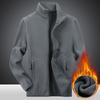 Winter Fleece Hiking Jacket Windbreaker for Men Sportswear Wool Lining Thickened Warm Men's Coat Plus Size Overcoat