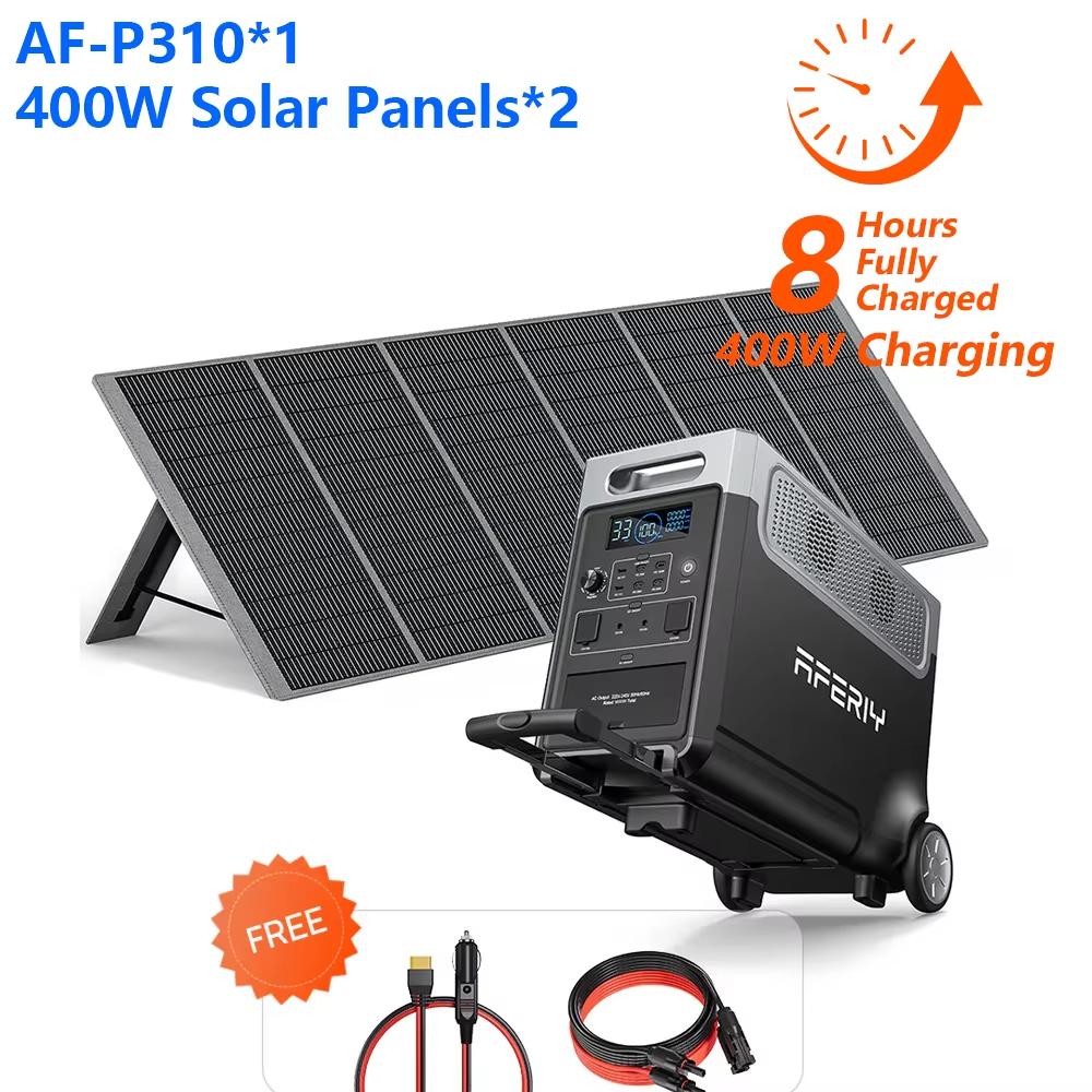 AFERIY 3600W Portable Power Station Solar Generator 3840Wh LiFePO4 Battery Home Backup Outdoor Camping Mobile Power Power Bank