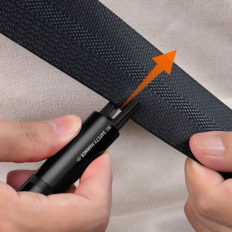 2-in-1 Car Safety Hammer with Window Breaker and Seat Belt Cutter - Emergency Escape Tool, ABS & Alloy Structure, Portable Design with Easy Access