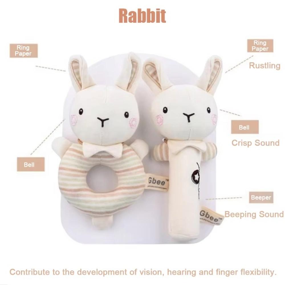 Cartoon Animals Newborn Comfort Toy Soft Infant Rattle Cute Baby Hand Shaker