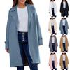 Women's Fashion Jacket Casual Solid-color Long-sleeved Cardigan Long Coat