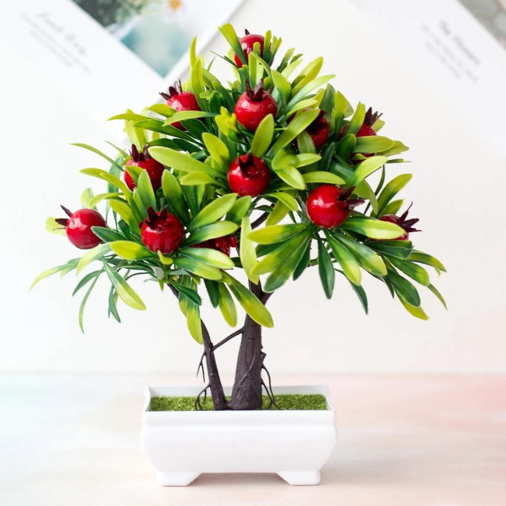Artificial Plants Bonsai Small Fruit Tree Potted Bonsai Simulation Decor Artificial Ornaments Artificial Plant Bonsai Home Decor