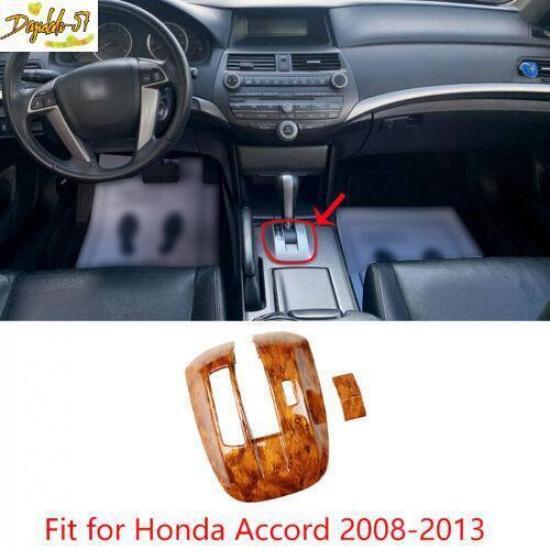Wood Grain Middle Console Gear Shift Panel Trim 2pcs For Honda Accord 2008-2013