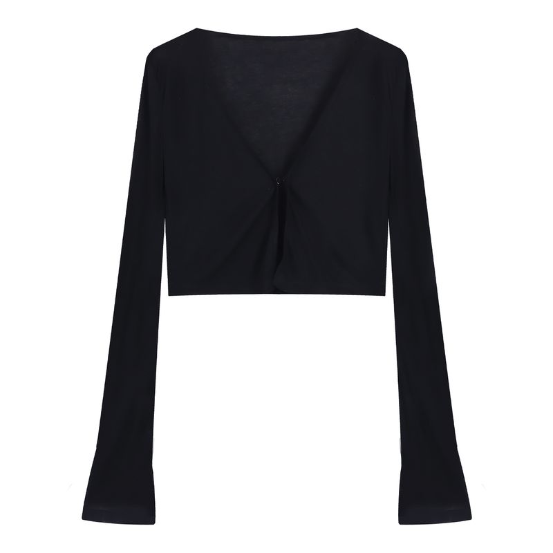 

Милый Сексуальный Костюм Черный Кардиган-Жакет с Длинными Рукавами Женский Осенний Цветочный V-образный Вырез Майка на Бретелях Темпераментный Комплект-Двойка Black Cardigan L