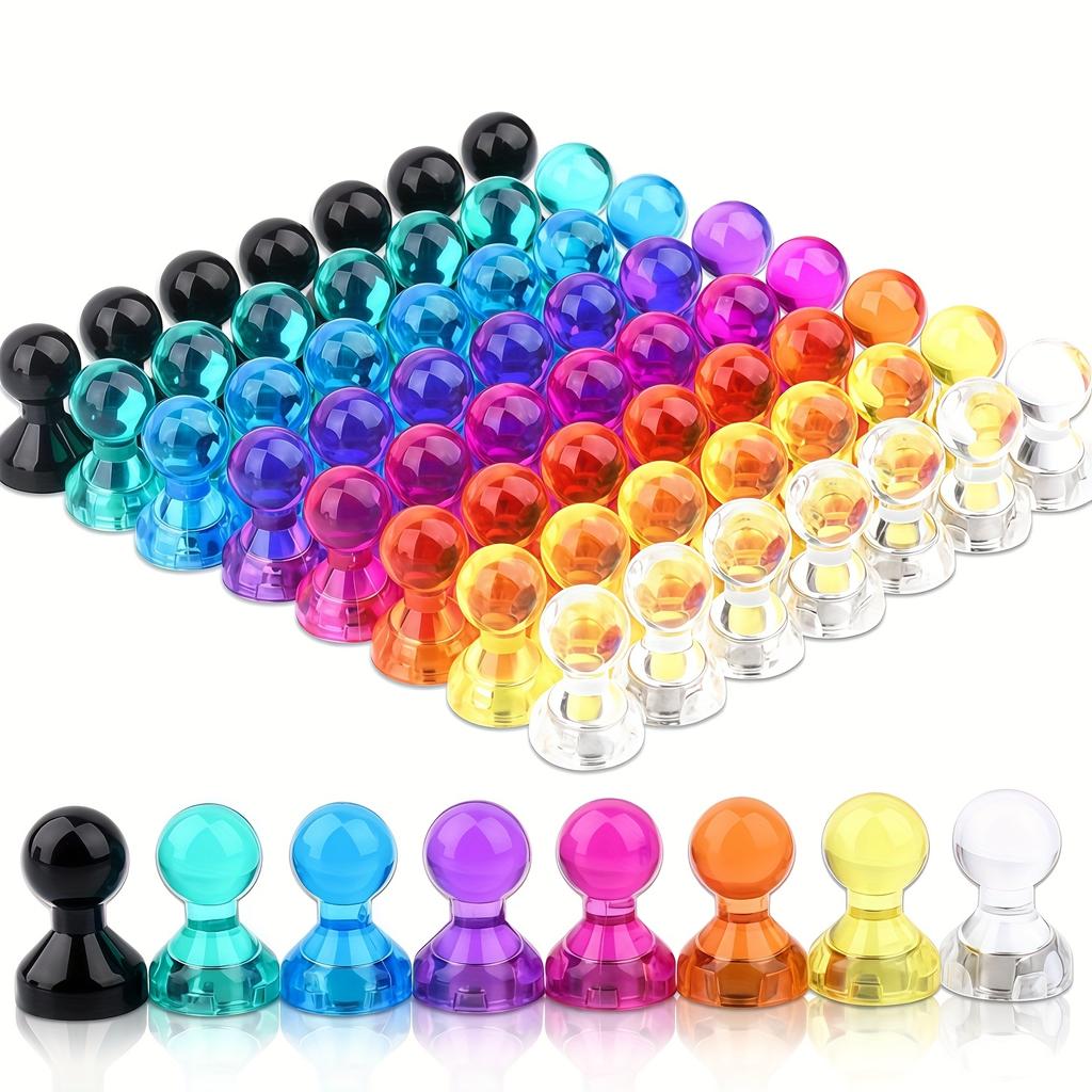 50pcs Colorful Practical Round Magnets, Suitable for Refrigerator Photo Notes, Whiteboard Magnets, Office Magnets, Map Magnets