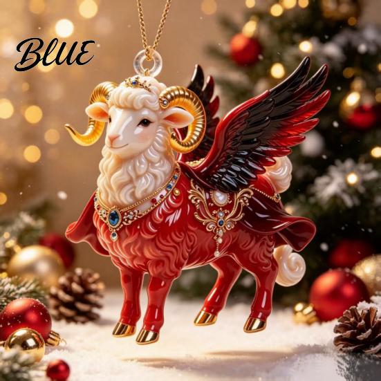 Decorative Hanging Charms Goat Christmas Tree Pendant Durable Acrylic Ornament Not Easy Ornament to Fade for Holiday And Car Decoration Collectibles