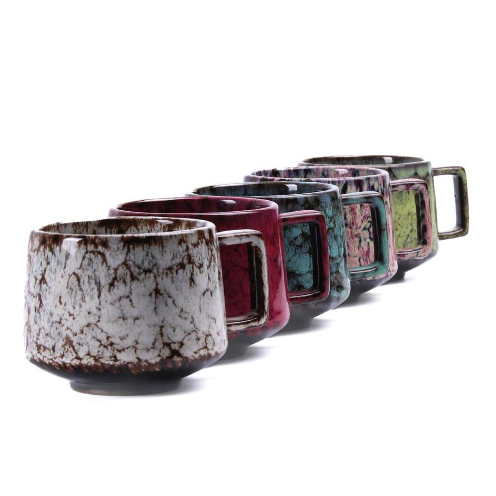 Retro Style 175ml Ceramic Coffee Cup with Handle for Home or Office