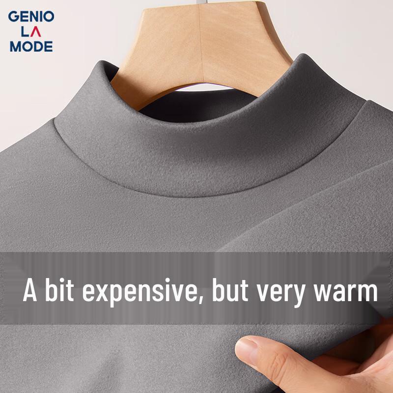 GENIOLAMODE Men s Fleece-Lined Mock Neck Thermal T-Shirt 3XL