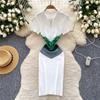 Ins Heißer Vintage Patchwork Schlanke Taille Gestrickte Kleid Sommer Temu Bodycon Kurzes Kleid Dame Streetwear Outfits Vestido
