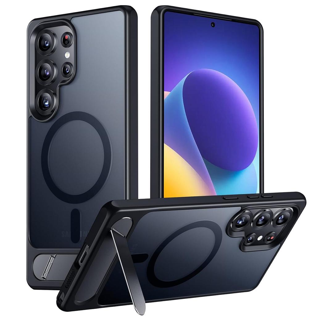 Case for Samsung S26 Ultra Magnetic With Holder Protective Case WIth Kickstand Shock Proof Tough Shell Anti-Fingerprint Plain