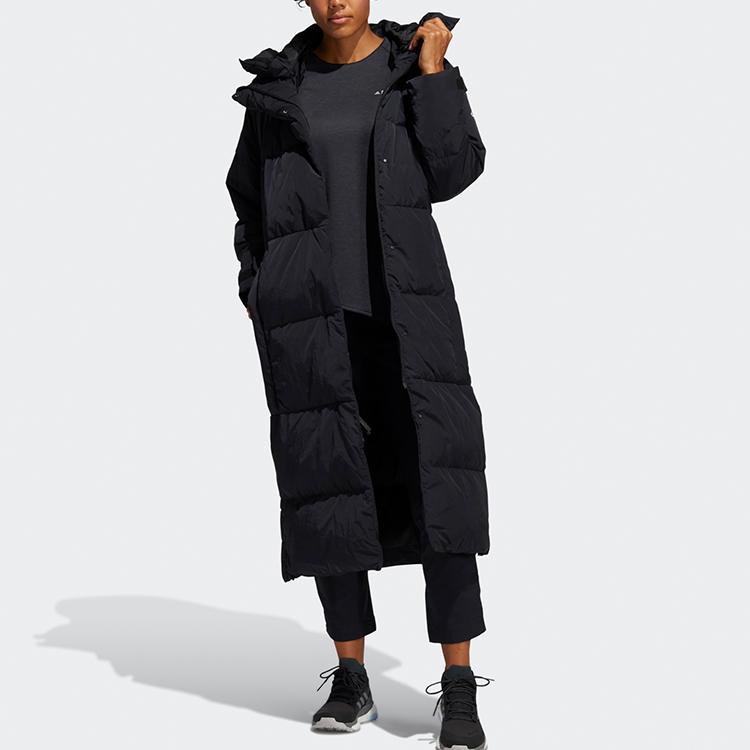 Adidas Womens Puffer Down Coat With Hood Women Outerwear Black FT2541