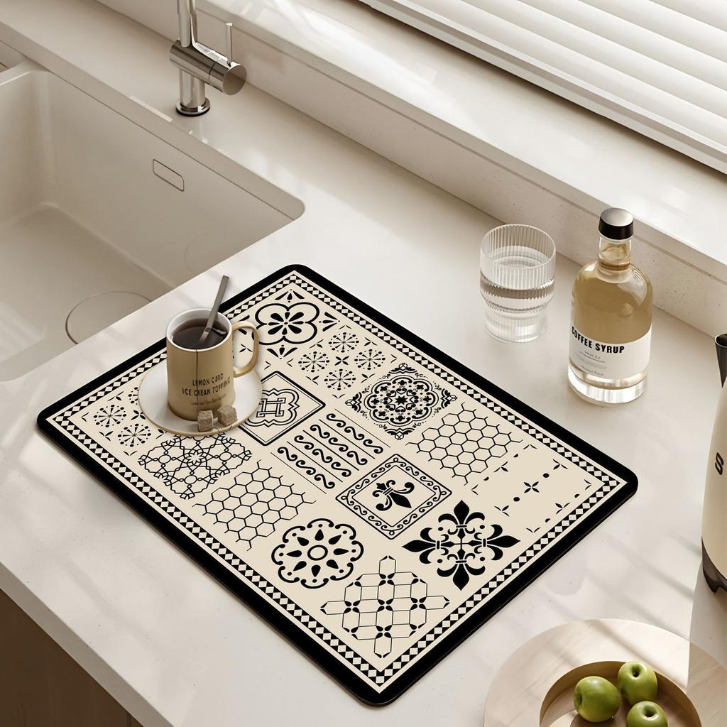 Diatomaceous earth doormat simple and elegant non-slip and wear-resistant absorbent and stain-resistant cuttable