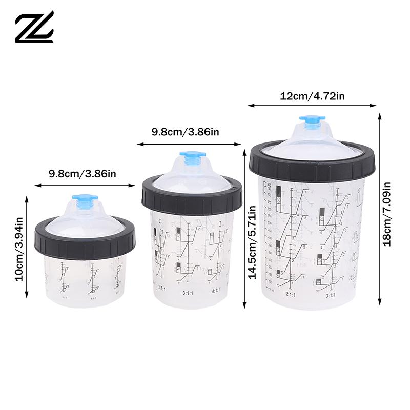 180/350/800ml Plastic Paint Mixing Cup - 1Pc Disposable Quick Pot Type Paint Spray Cup For Refinishing